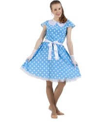 Карнавальное платье в стиле 50-х голубое