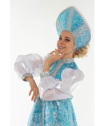 Новогодний костюм Снегурочки в бирюзовом платье