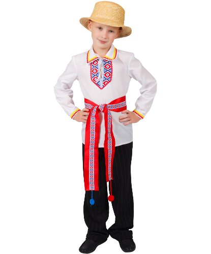Национальный белорусский костюм для мальчика: головной убор, сорочка, пояс, брюки (Россия) купить в Сочи