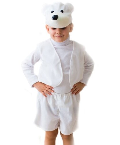 Костюм Белый мишка: Шапка, жилет, шорты с хвостом (Россия)