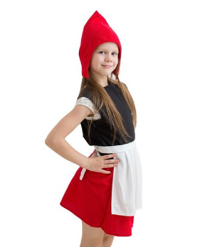 Костюм Красная шапочка: шапка, безрукавка, юбка с передником (Россия)