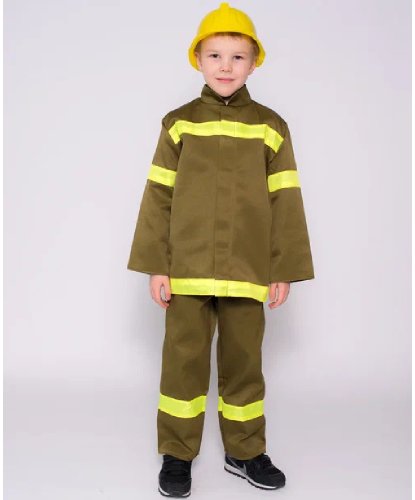 Костюм Пожарного: Каска пластмассовая, куртка, штаны (Россия)