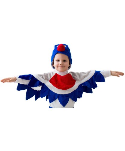 Карнавальный костюм Снегиря: Шапка, воротник с крыльями (Россия)