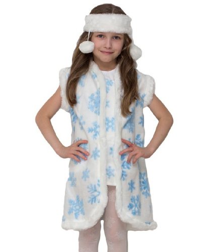 Карнавальный костюм Снежинка нарядная: Шапка с помпонами, платье (Россия)
