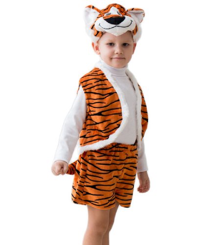 Карнавальный костюм Тигр: Шапка, жилет, шорты с хвостом (Россия)