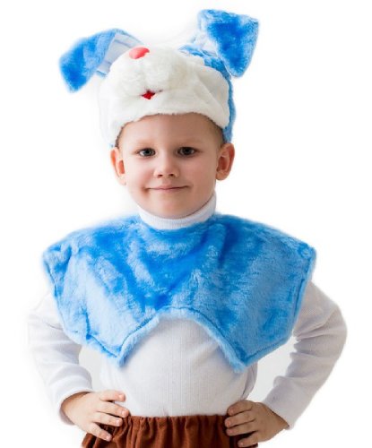Карнавальный костюм Кролик мальчик: шапка, накидка на липучке (Россия)