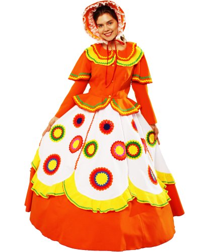 Карнавальный костюм Дымковской игрушки классический (аппликация): Жакет, юбка, головной убор, подъюбник (Россия)