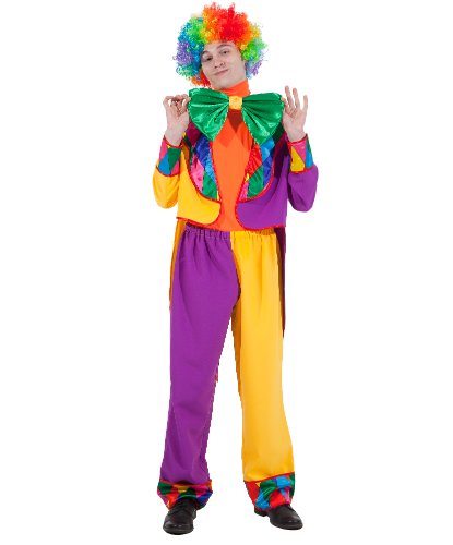 Карнавальный костюм Клоуна во фраке: Фрак, кофта, штаны, парик, бант на резинке (Россия)