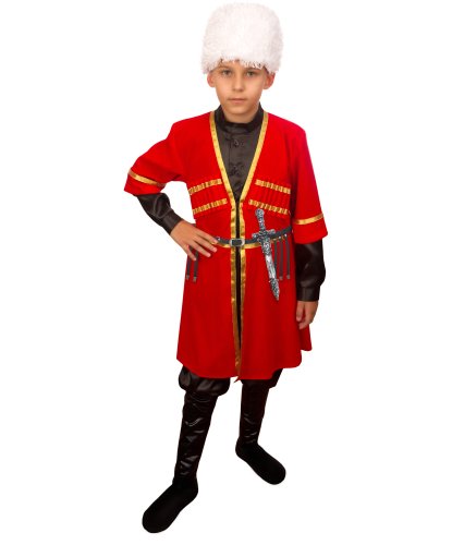 Наряд армянского мальчика: головной убор, халат, сорочка, брюки, ремень, кинжал (Россия)