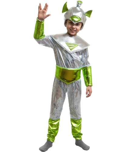 Инопланетный карнавальный костюм: головной убор, куртка, брюки, пояс, нагрудник (Россия)