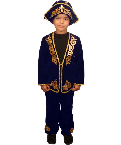 Казахский национальный костюм для мальчика: головной убор, жакет, брюки (Россия)
