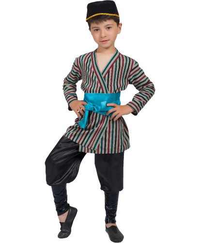 Карнавальный костюм Узбекский мальчик: тюбетейка, халат, пояс, брюки (Россия)