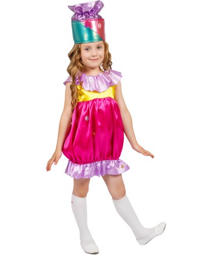Карнавальный костюм Новогодняя Хлопушка для девочки: головной убор, платье (Россия)