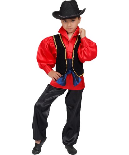Национальный цыганский костюм для мальчика: головной убор, жилет, сорочка, пояс, брюки (Россия)