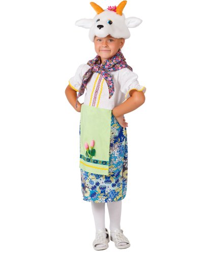 Детский костюм Козочки на утренник: платок, головной убор, платье (Россия)