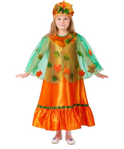 Детский костюм Осени на утренник: головной убор, платье (Россия)