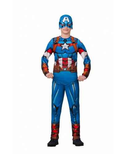 Костюм Капитан Америка для мальчика: куртка, брюки, маска, щит (Россия)