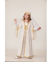Национальный Кавказский костюм для девочки (белый) для девочки