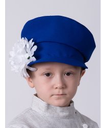 Картуз детский синий с белым цветком