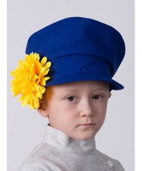 Картуз детский синий с желтым цветком