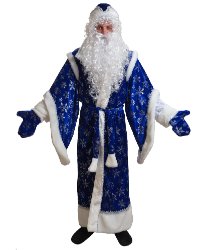 Карнавальный костюм взрослый "Дед Мороз Боярский" синий