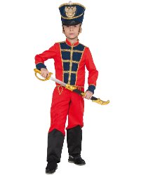 Детский костюм Гусар с саблей в брюках красных и сапогах