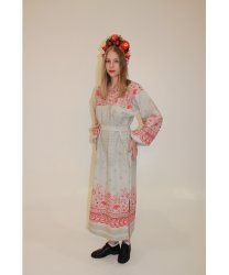 Платье "Павлины красные"