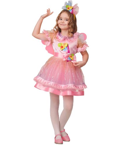 Костюм Мороженка для девочки: Платье, крылышки, ободок Пироженка, светящийся механизм (Россия)