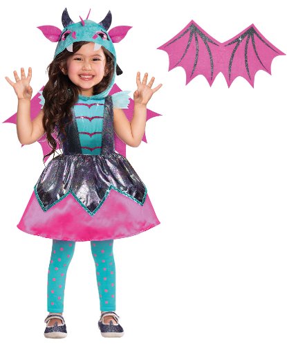 Детский костюм Мистический дракон: платье с капюшоном, крылья (Германия)