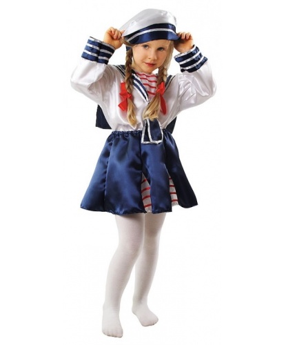 Костюм морячки (детский): головной убор, рубашка, юбка (Польша)