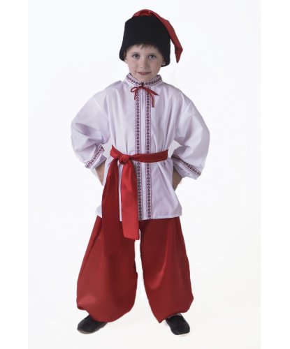 Украинский костюм для мальчика: рубаха, шаровары, кушак, головной убор (Россия)