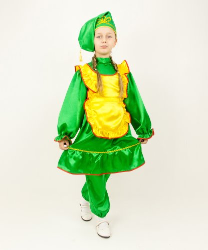 Татарский народный костюм для девочки: платье, фартук, шаровары, калфак (Россия)