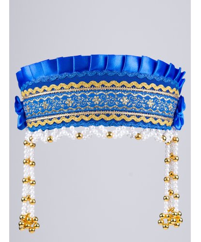 Кокошник Инна синий с золотым (Россия)