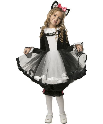 Карнавальный костюм Мисс Кошка: Платье,ушки,воротник,штанишки (Россия)