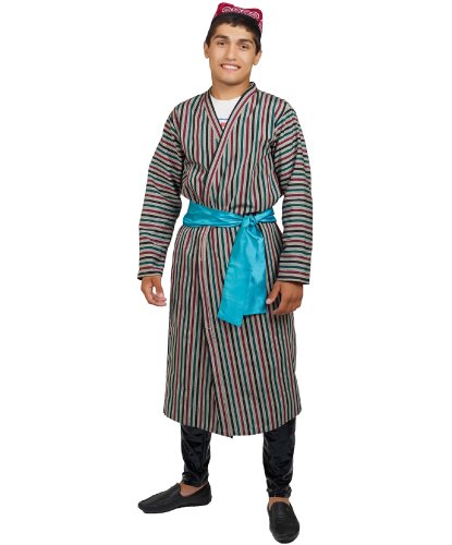 Карнавальный костюм взрослый Узбек: тюбетейка, халат, пояс (Россия)