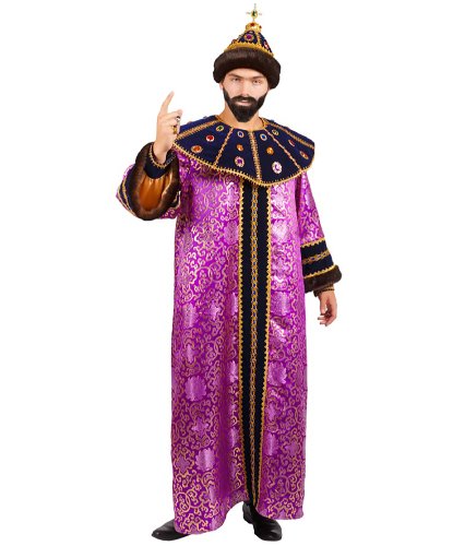 Карнавальный костюм взрослый Царь: головной убор, платье (Россия)