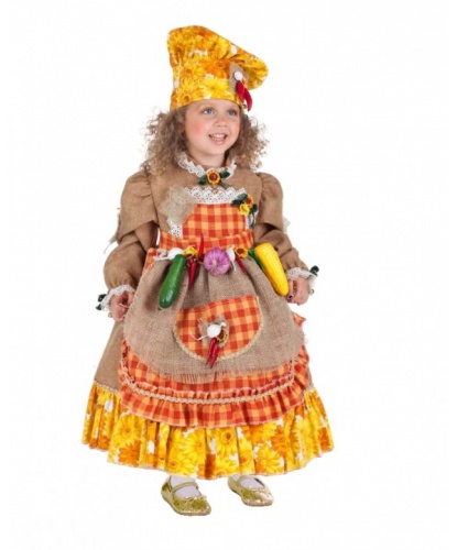Костюм Осень: платье, фартук, шляпа (Италия)