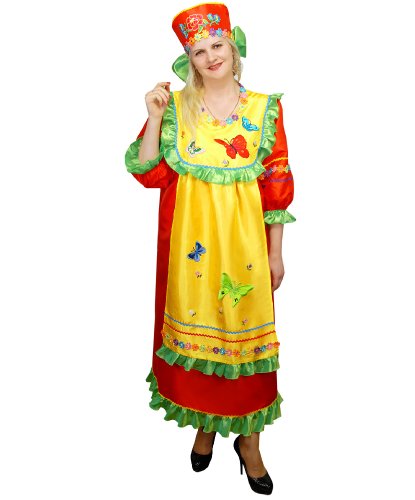 Карнавальный костюм взрослый Лето: головной убор, платье (Россия)