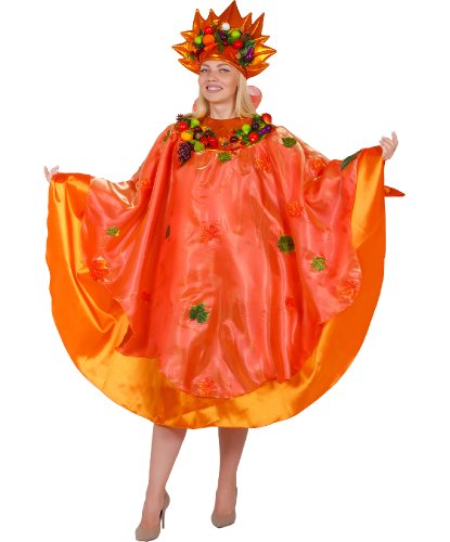 Карнавальный костюм взрослый Осень: головной убор, платье (Россия)