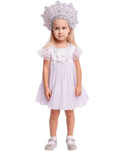 Детский карнавальный костюм Снежинка Элли: платье,кокошник (Россия)