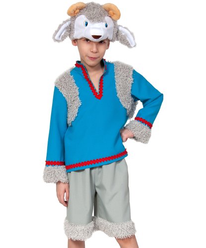 Детский костюм Барашек Бяшка: маска-шапочка, рубаха с жилетом, шорты (Россия)