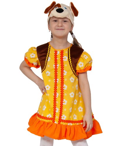 Детский костюм Собачка Жучка: маска-шапочка, платье-сарафан с жилетом (Россия)