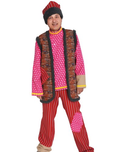 Карнавальный костюм ЕМЕЛЯ: рубаха с жилетом, штаны, шапка (Россия)