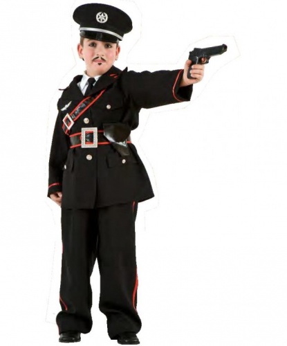 Детский костюм итальянского полицейского: брюки, галстук, китель, пояс, фуражка, рубашка без рукавов (Италия)