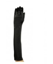 Черные атласные перчатки (48 см)