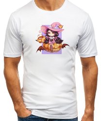 Мужская футболка с принтом Little Witch