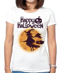 Женская футболка с принтом Ведьма на метле