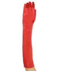 Красные атласные перчатки (48 см)