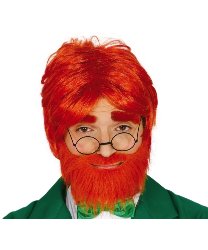 Рыжий парик с бородой