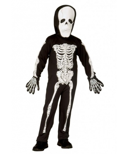 Костюм скелет детский: комбинезон, маска (Италия)